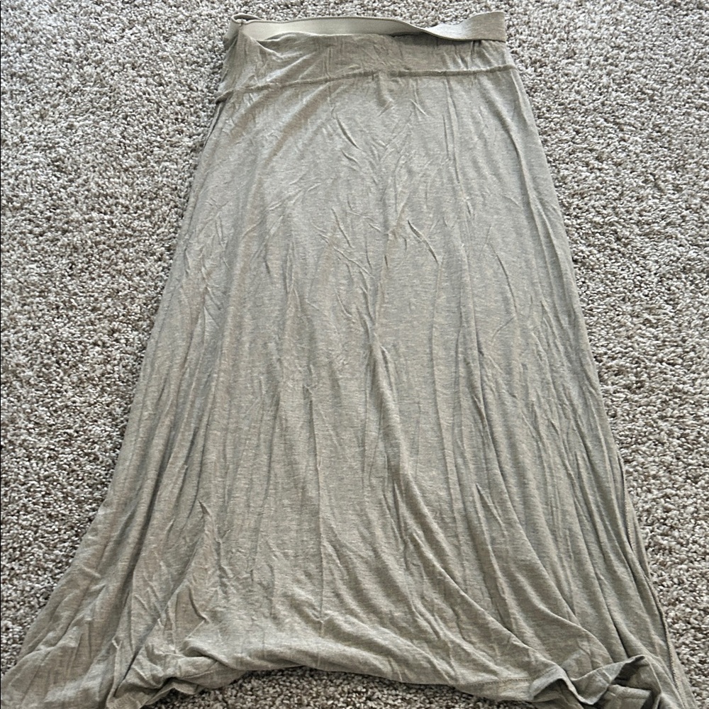 Max Studio Light Gray A-Line Skirt